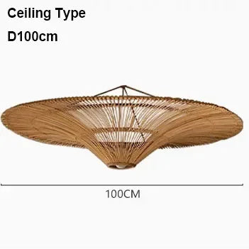Vintage Designer Rattan Pendant Light