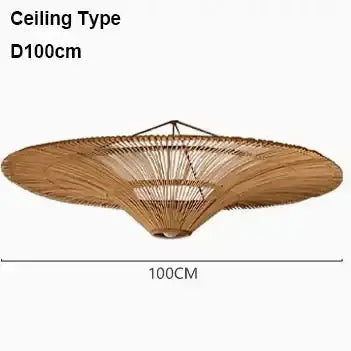Vintage Designer Rattan Pendant Light