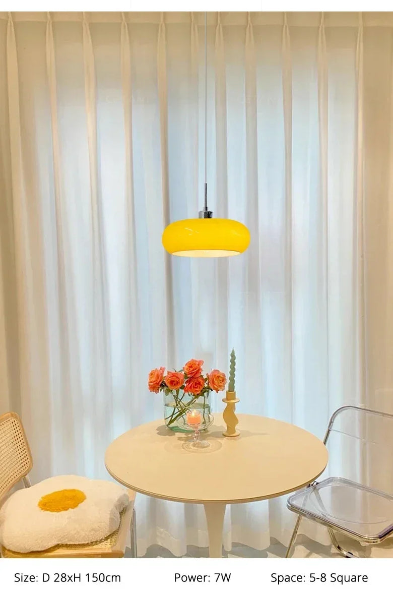 Bauhaus Glass LED Hanging Light I Orange/ White I Various Designs