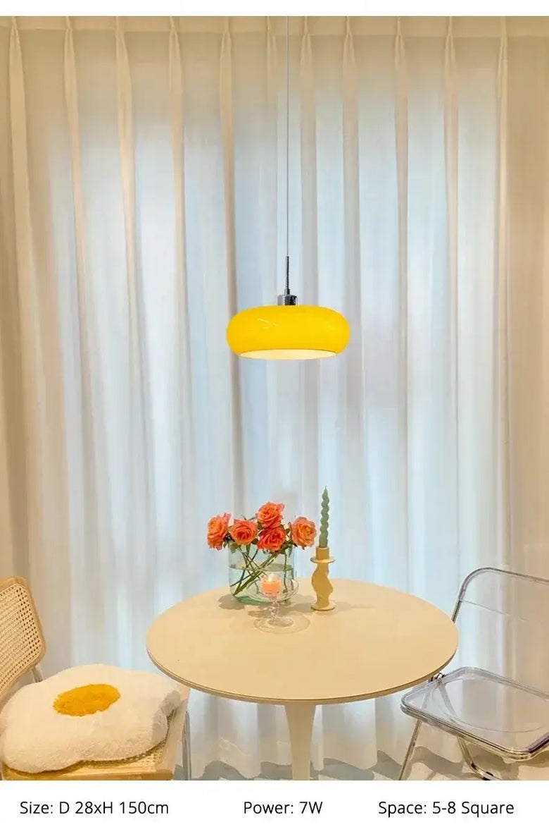 Bauhaus Glass LED Hanging Light I Orange/ White I Various Designs