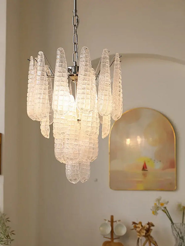 Vintage Drop Glass Chandelier with LED