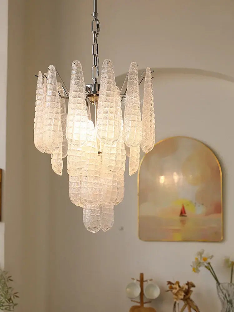 Vintage Drop Glass Chandelier with LED