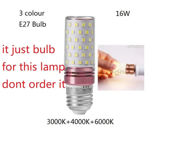 E27 LED bulb for Black and White Rattan Flower Lamp Shade, 16W, 3 colors, 3000K, 4000K, 6000K.