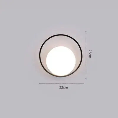 Modern Simple Art Deco Revival Wall Lamp dimensions 23cm x 23cm with stylish circular design.