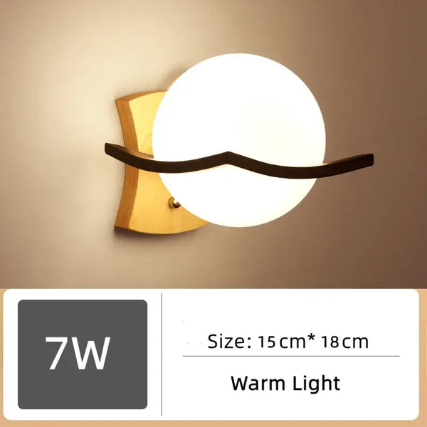 Wood and Frosted Glass Japanese Minimalist Sconces featuring warm light and sleek design.