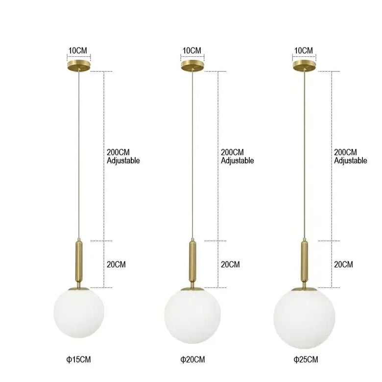 Modern Gold Glass Ball Pendant