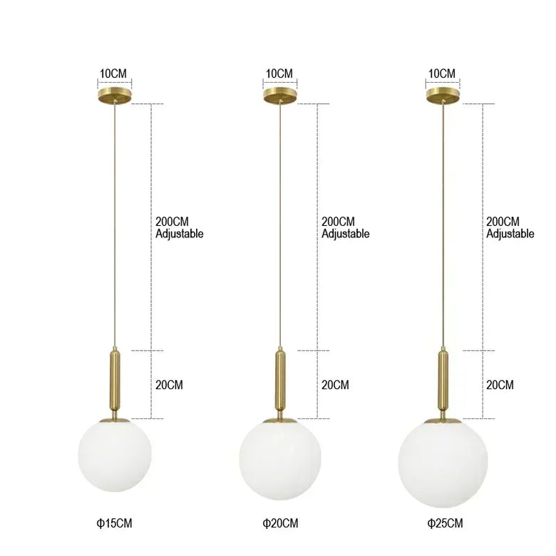 Mid-Century Modern Glass Ball Pendant Light