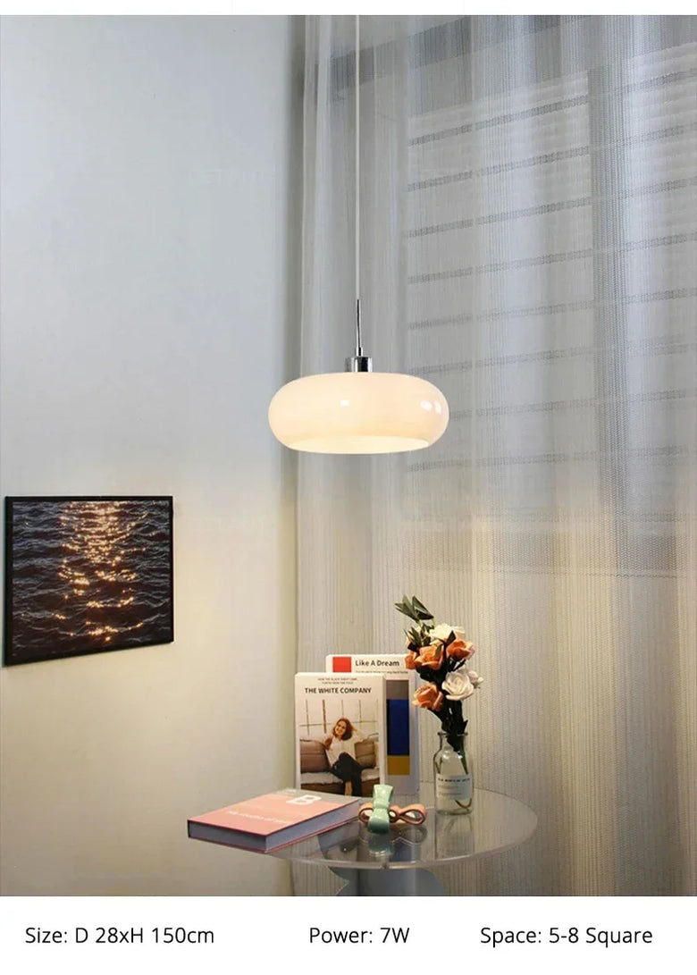 Bauhaus Glass LED Hanging Light I Orange/ White I Various Designs
