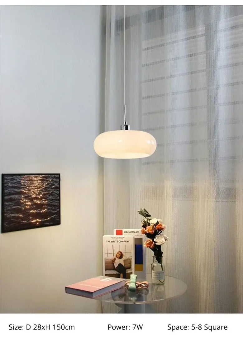 Bauhaus Glass LED Hanging Light I Orange/ White I Various Designs