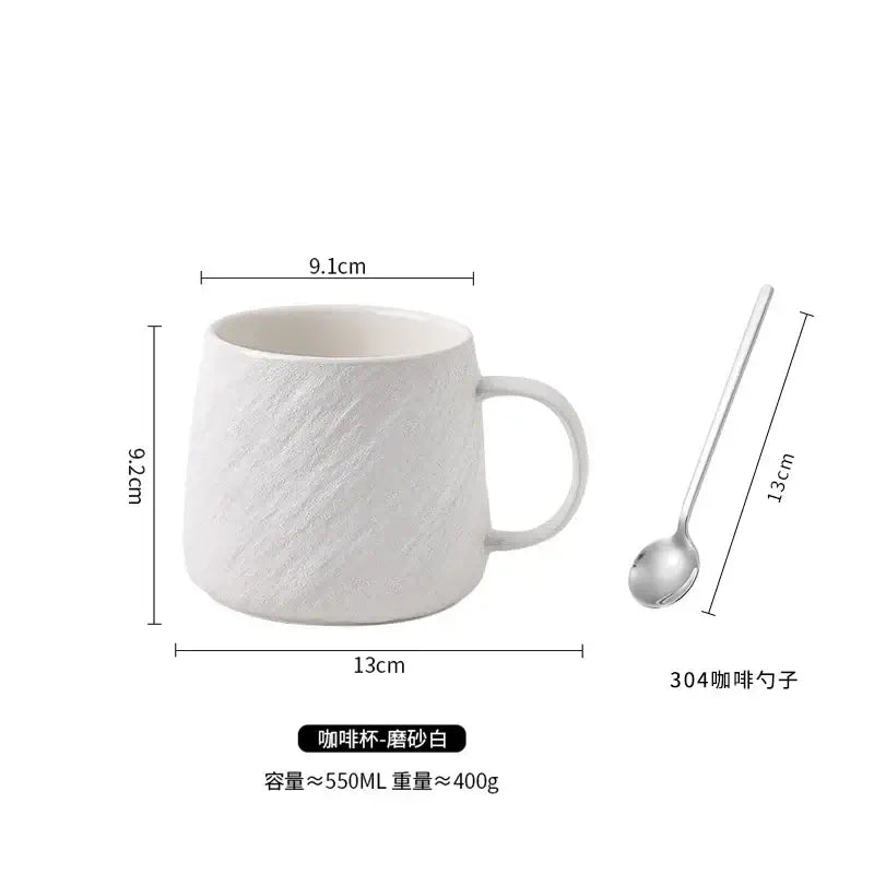 Textured Stone-Effect Mug - 550ml Minimalist Cup