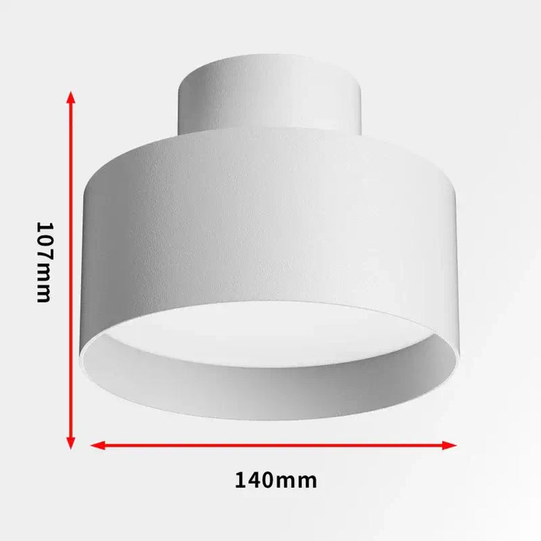 Modern Drum Flush Ceiling Light in Metal 140mm