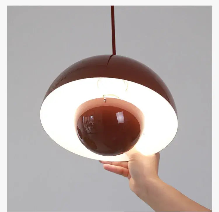 Mid-century Retro Glossy Dome Pendant Lights