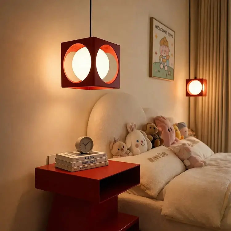 Suspension cubique Space Age avec structure en fer