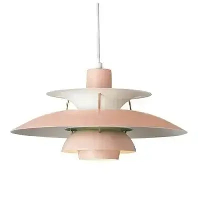 Classic Nordic Designer Pendant Lights Available in 3 different sizes - stylish pink and white lamp design.