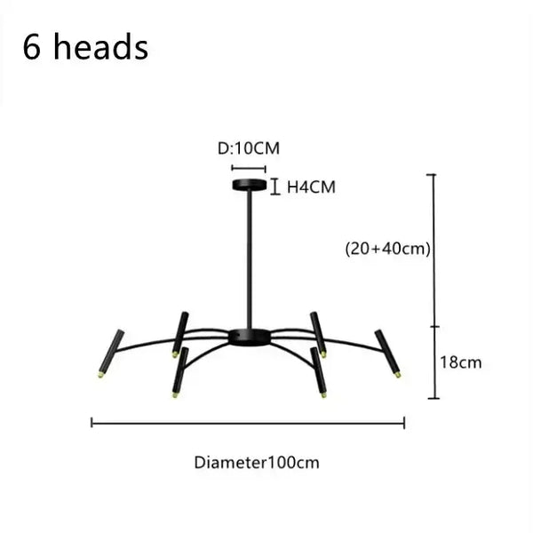 Dimensions and design details of the Modern Starburst LED Chandelier – 24-Light Sculptural Ceiling Statement.