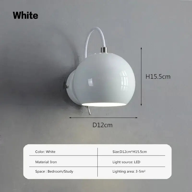Stylish Spherical Wall Lamp - Magnetic & Adjustable