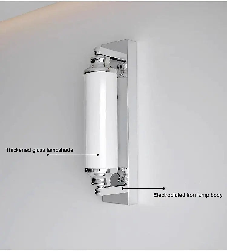 Steel & Glass Modern Wall Light 30cm