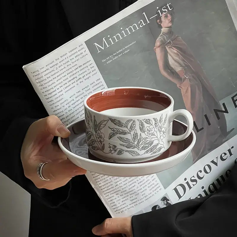 50s Retro Ceramic Coffee Cups - Vintage Charm