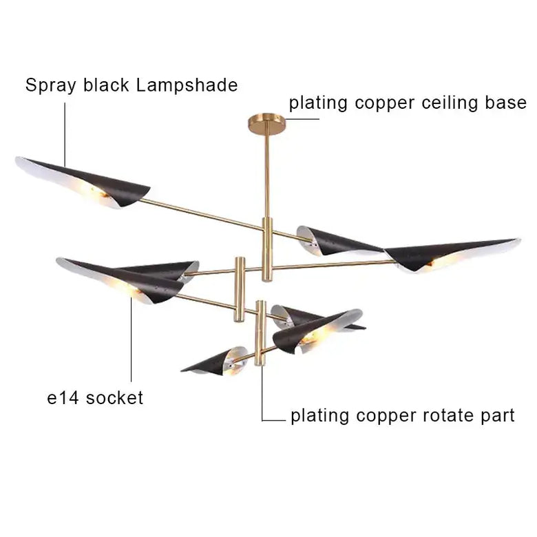 Hoxton - Typical 50s Pendant Light showcasing spray black lampshade and plating copper ceiling base.