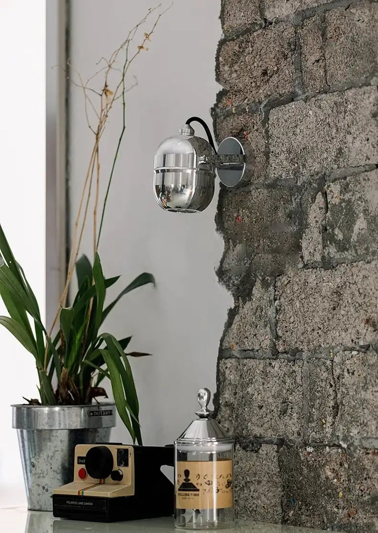 Chrome Wall Spotlight with Adjustable Arm
