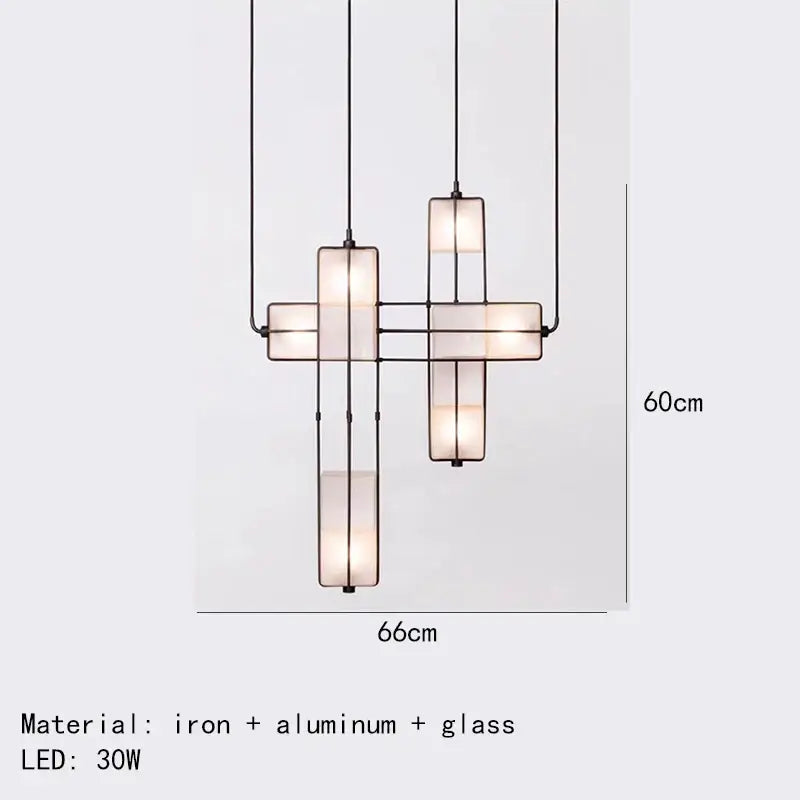 White Glass Art Deco Chandelier - Elegant Lighting