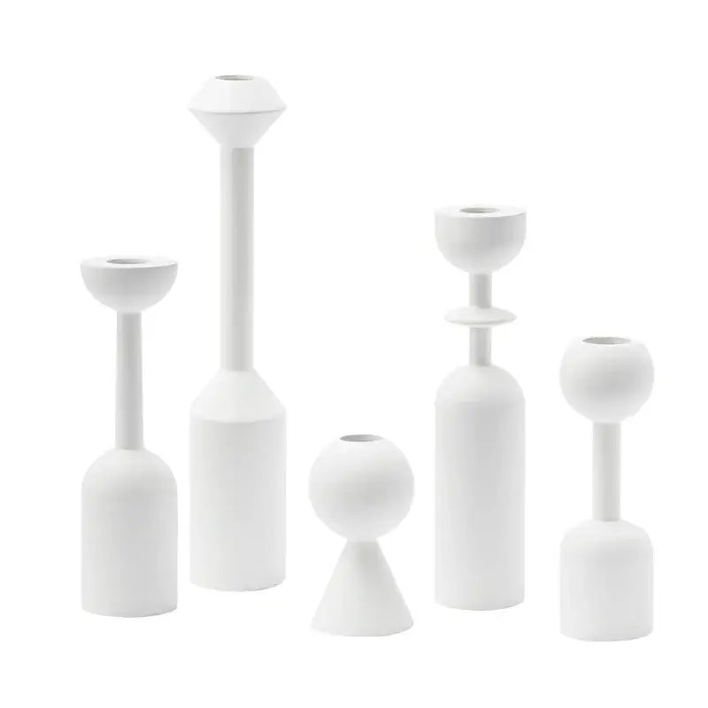 Black Wooden Candle Holders Set of 5