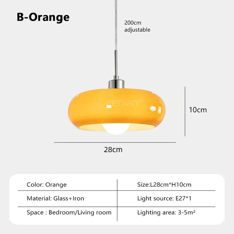 Bauhaus Glass LED Hanging Light I Orange/ White I Various Designs