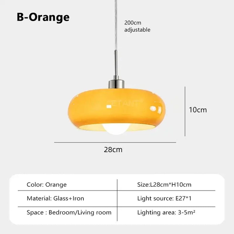 Bauhaus Glass LED Hanging Light I Orange/ White I Various Designs