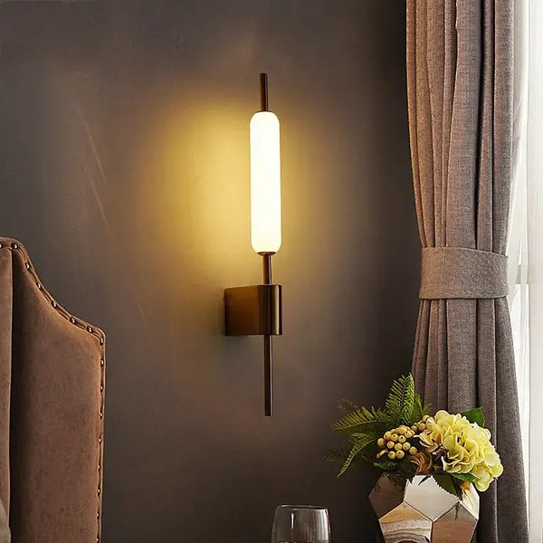 Lollipop Art Deco Wall Light Fixture illuminating a stylish room with modern and Art Deco elements.