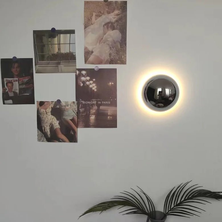 Circular Metal Wall Light with Ambient Halo Effect
