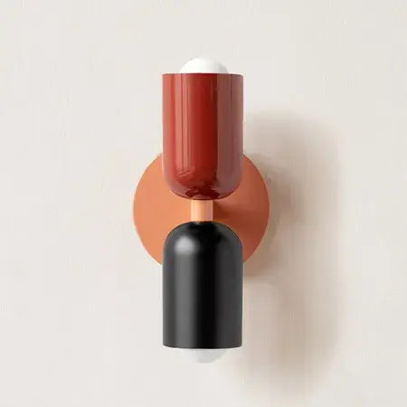Classic Midcentury Modern Wall Lamp (10x25cm) in red and black, perfect for a stylish lighting solution.