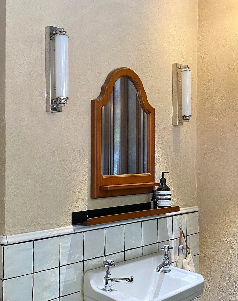 Steel & Glass Modern Wall Light 30cm