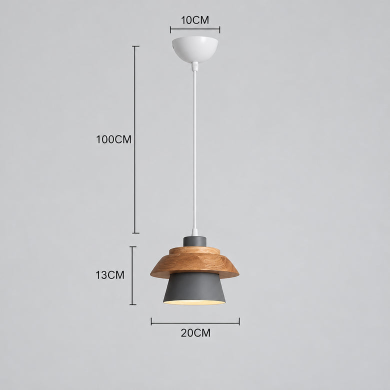 Suspension scandinave Macaron en bois – Lampe suspendue colorée avec cordon E27