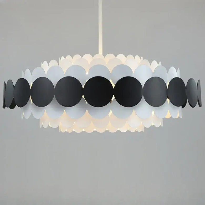 Vintage Mid-century modern Iconic Chandelier featuring black and white design for elegant lighting.