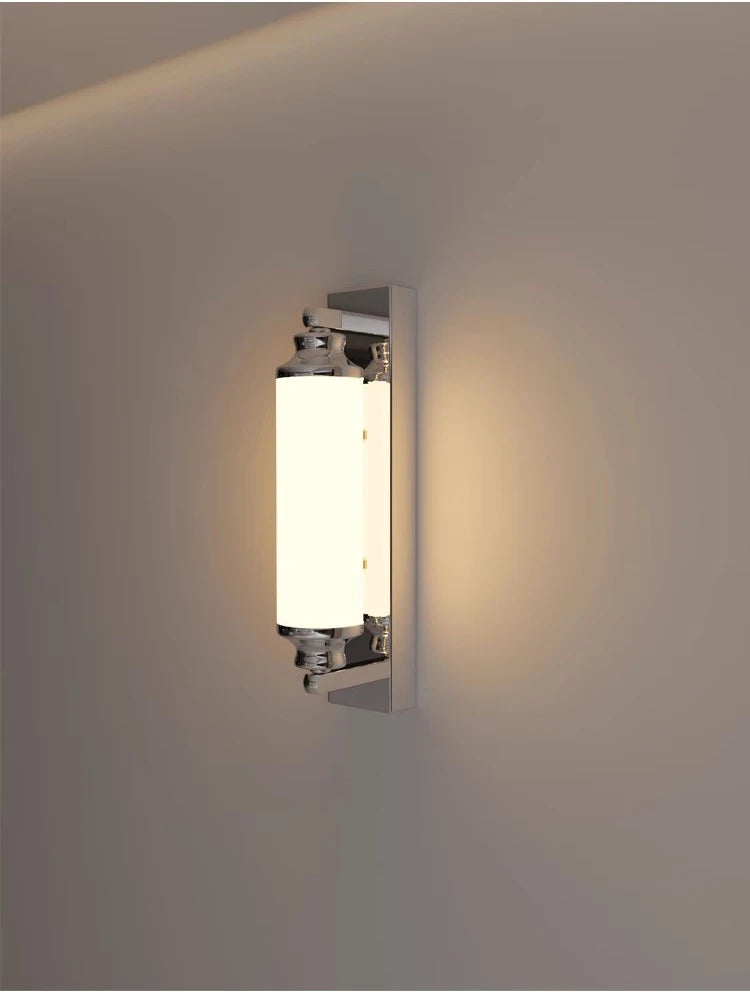 Steel & Glass Modern Wall Light 30cm