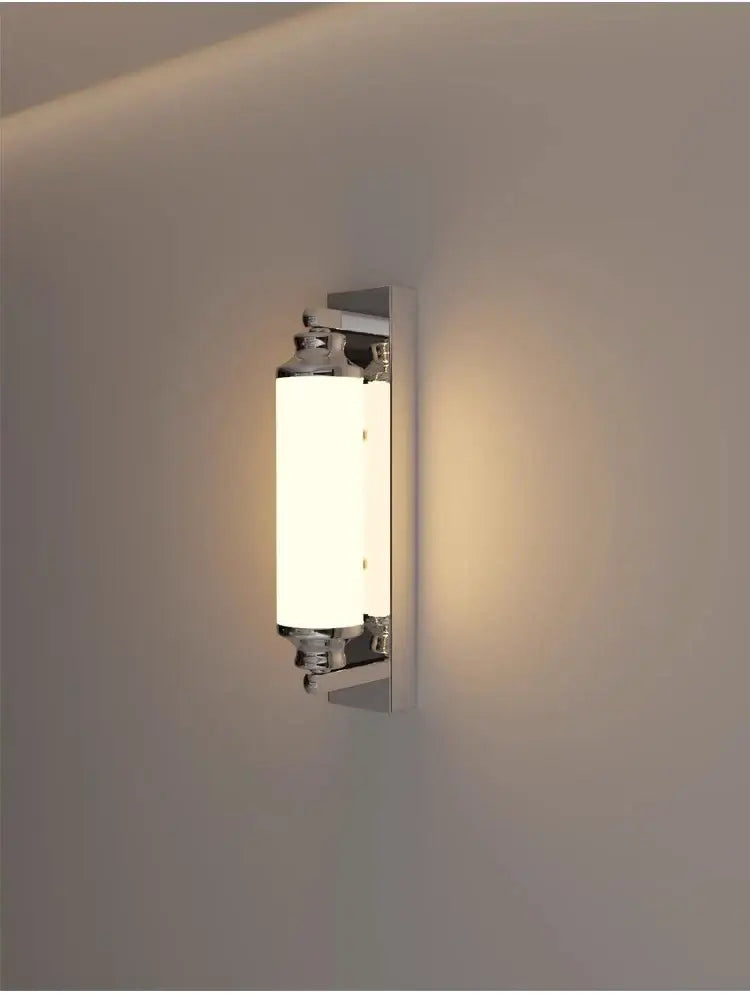 Steel & Glass Modern Wall Light 30cm