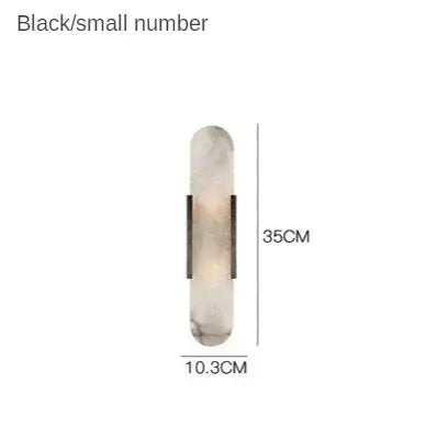 Posh Marble & Gold Roman Villa Sconce, luxurious design, 10.3CM x 35CM dimensions, black finish.