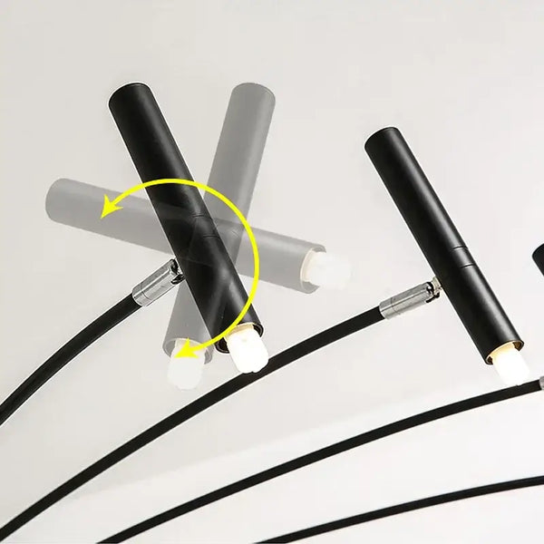 Modern Starburst LED Chandelier – 24-Light Sculptural Ceiling Statement showcasing adjustable light arms for customizable lighting.