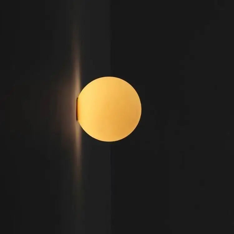 Frosted Glass Globe Wall Light - Modern LED Sconce
