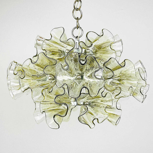 Luxury Flower-Shaped Glass Chandelier 45cm
