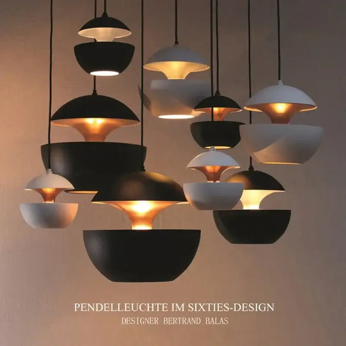 Kitchen Island Scandi Pendants in elegant Nordic design, available in matte black and white finishes.