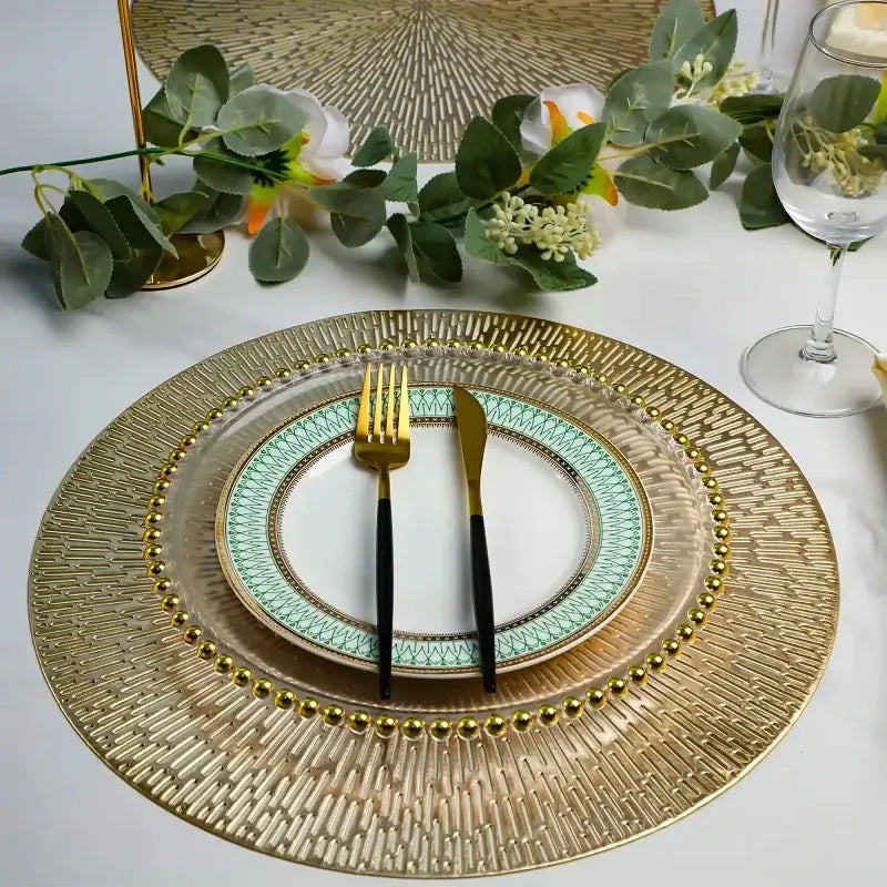 Elegant Vegan Gold Placemats - Set of 6