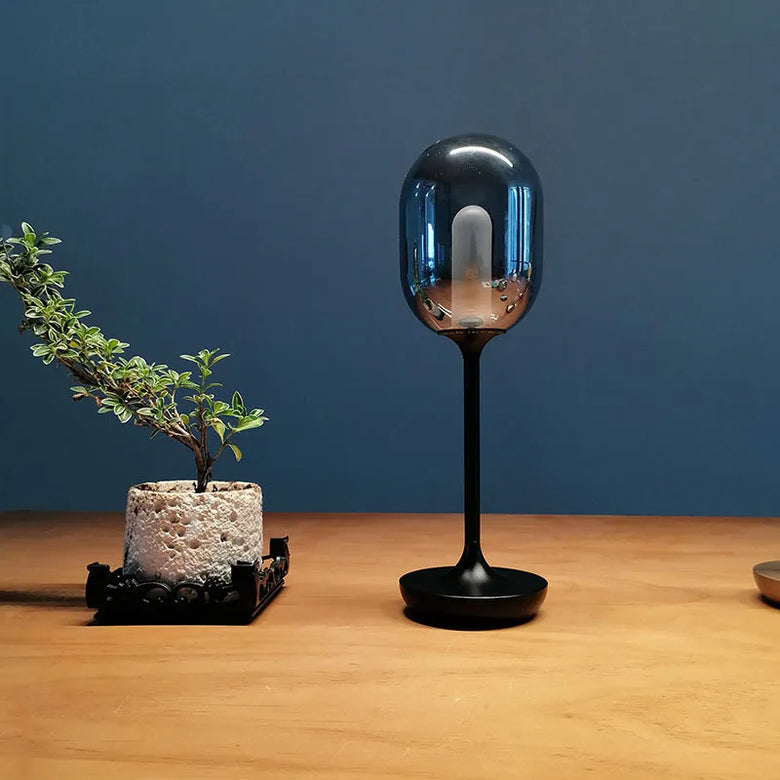Nordic Minimalist Cordless Glass Globe Table Lamp – Rechargeable