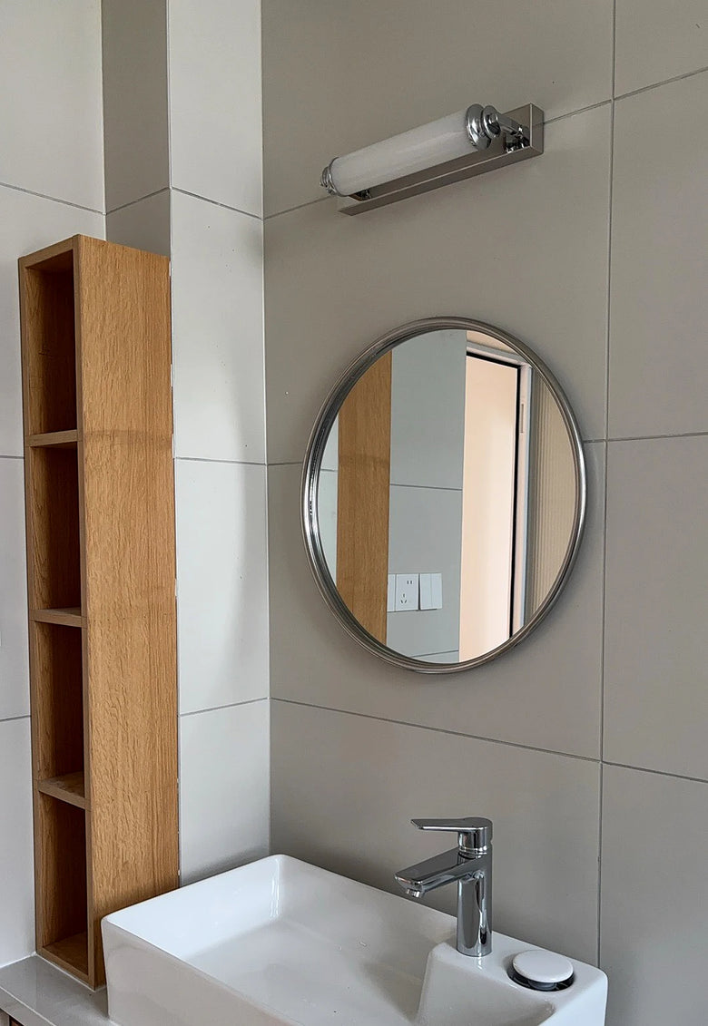 Steel & Glass Modern Wall Light 30cm