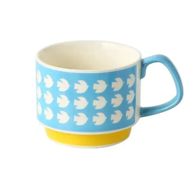 Mid-Century Modern Coffee Cups - 300ml Ceramic