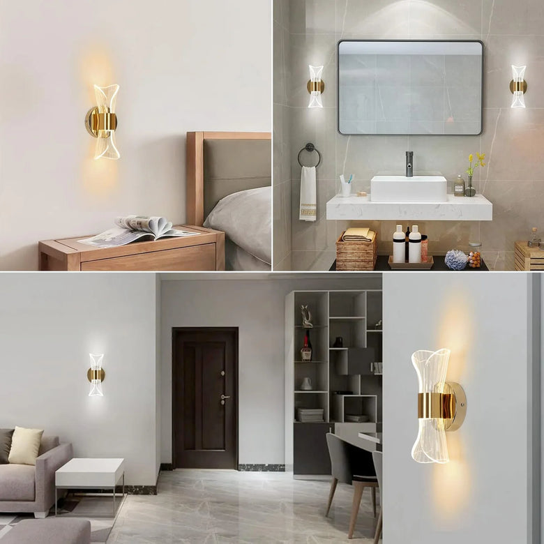 Gold Bow LED Wall Light – Modern Glam Acrylic Wall Sconce