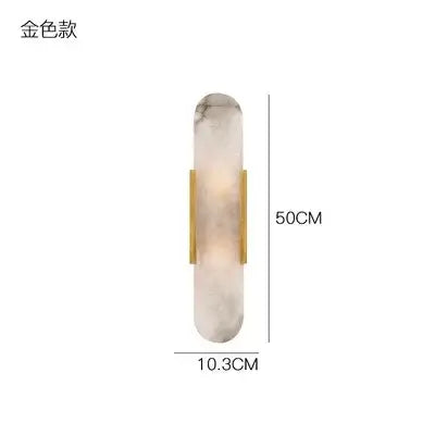 Posh Marble & Gold Roman Villa Sconce, 50CM elegant design with marble and gold accents.