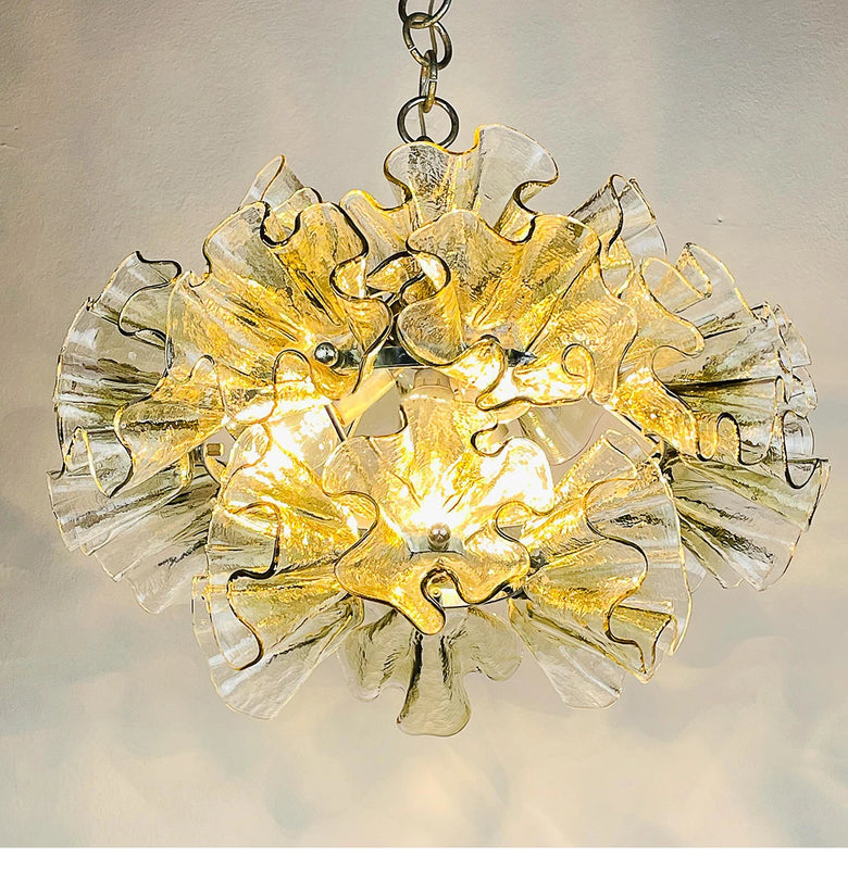 Luxury Flower-Shaped Glass Chandelier 45cm