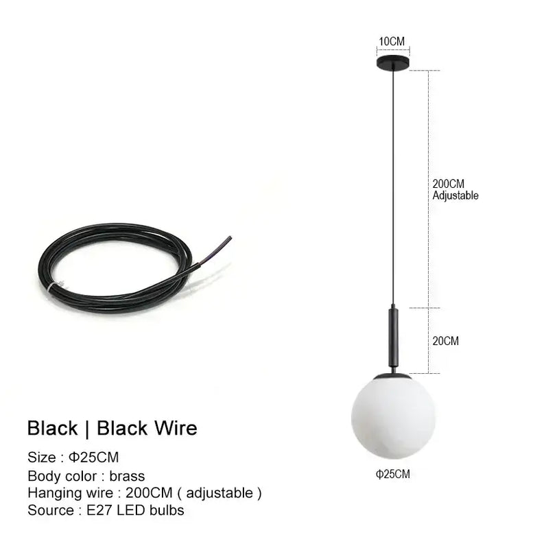 Modern Gold Glass Ball Pendant