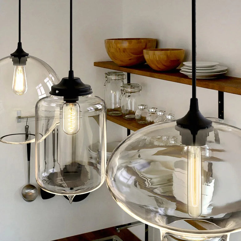 Nordic Mouth-Blown Glass with LED Filament Pendant Light
